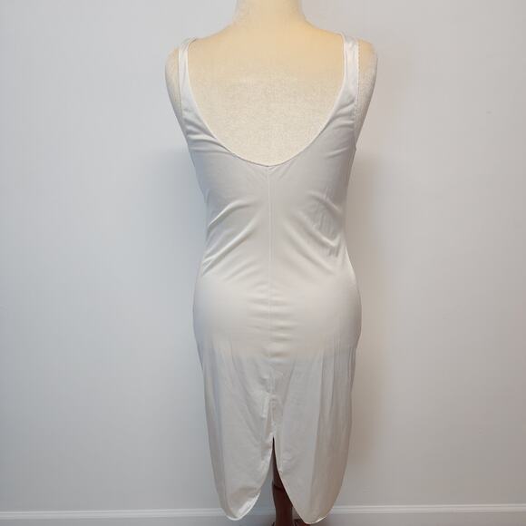 Vintage Vanity Fair Tricot Nylon Slip Nightgown Size 36 S Ivory Midi V-neck Bow - Picture 4 of 16